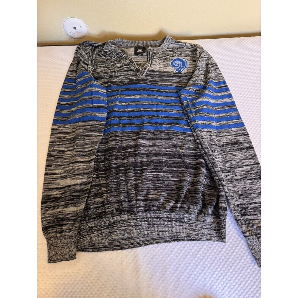 NFL Team Apparel Men's XL Rams Pat Gray Knit Pullover Sweater